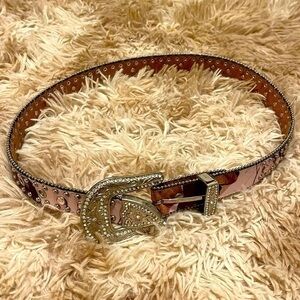 Nocona Pink Camo Girl's Size 26 Western Belt Rhinestones Bling Pink Camouflage